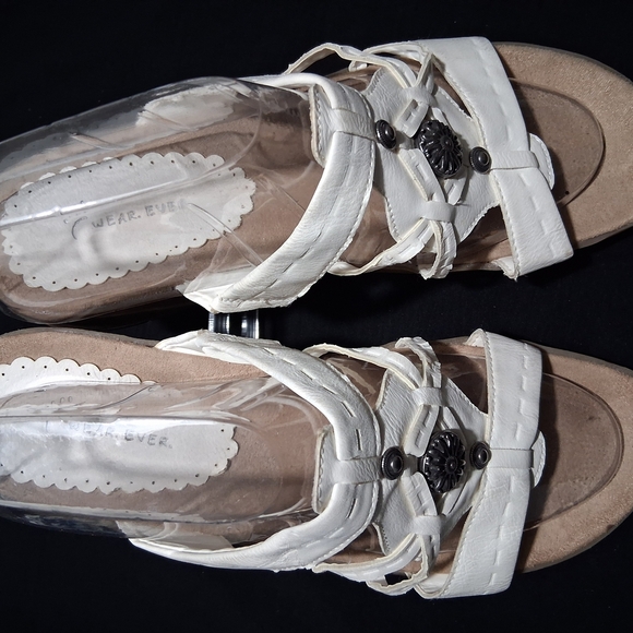 Oakley White Strappy Slide Sandals - Picture 4 of 7